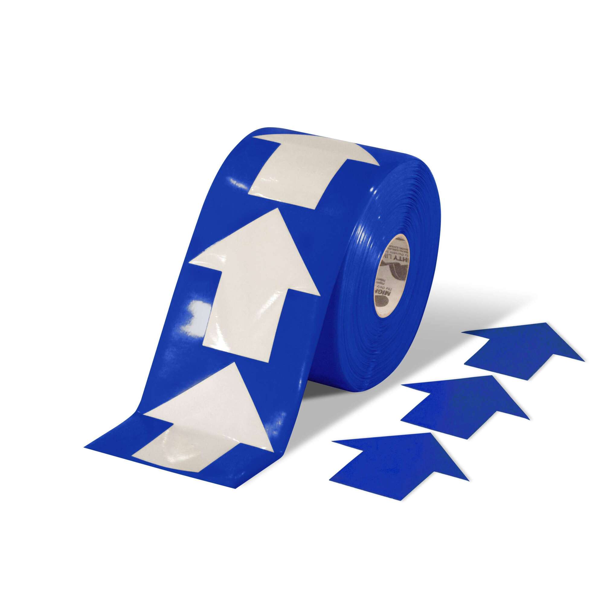 Mighty Line Blue Arrow Pop Out Tape — 4in. Width, 280 Pcs, 50 Mil Thick, Heavy-Duty Vinyl, Model# 4ARB